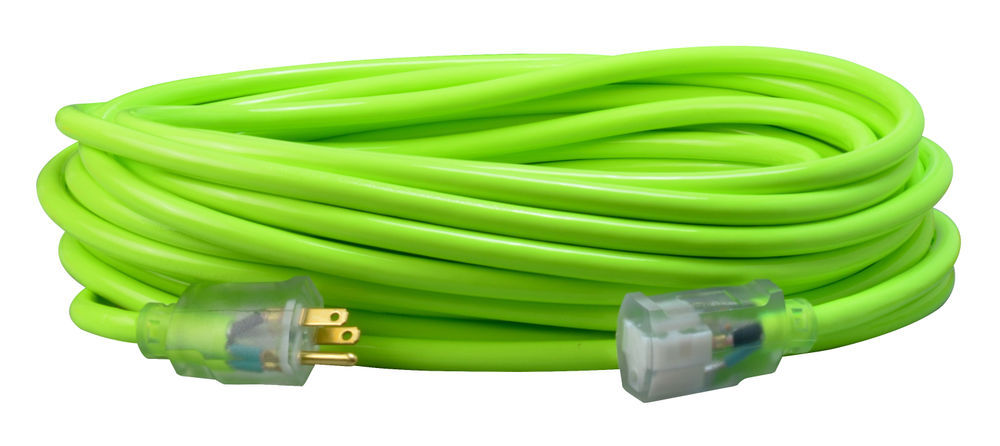 Southwire SJTW High Visibility Green Extension Cord Lighted End 50 Ft 12/3, large image number 4