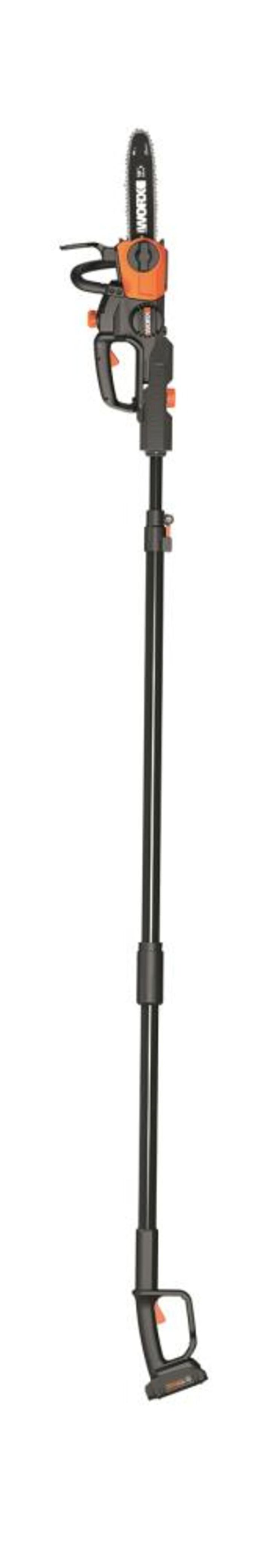 Worx POWER SHARE 20-Volt 10in. Cordless Pole Saw with 10 ft Extension and Detachable Chain Saw (Battery and Charger Included)