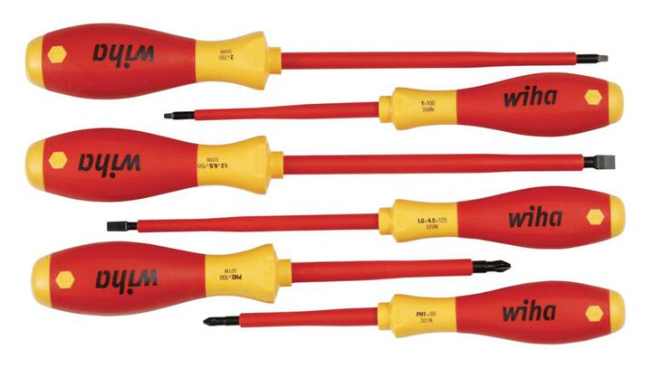 Wiha Insulated SoftFinish Cushion Grip Screwdrivers Set 6 Piece