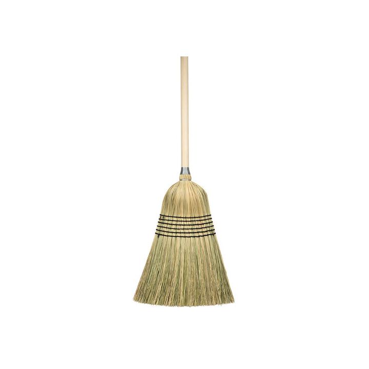 Harper 12 In. Mixed Corn Fiber Janitor Broom with Wood Handle for Indoor Sweeping, large image number 1