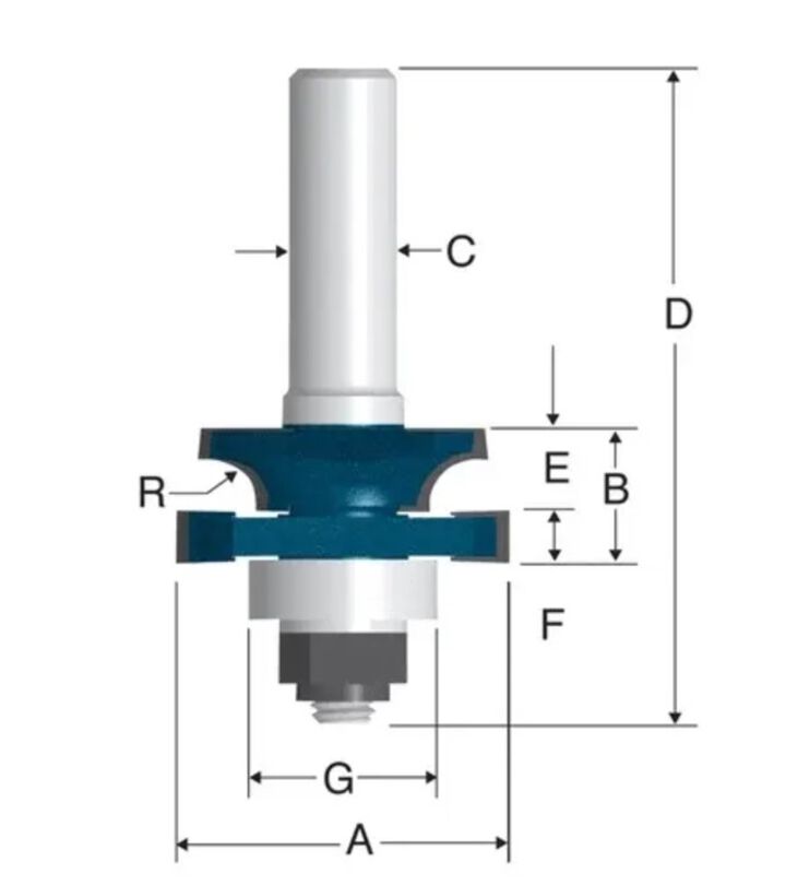 Bosch 1 3/8in x 3/4in Carbide Tipped Beading Stile Bit