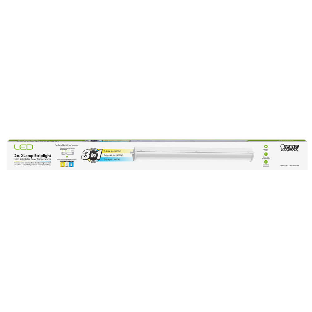 Feit Electric 2 Ft. 20W 2200 Lumens Selectable 3-in-1 LED Dual Lamp White, large image number 4