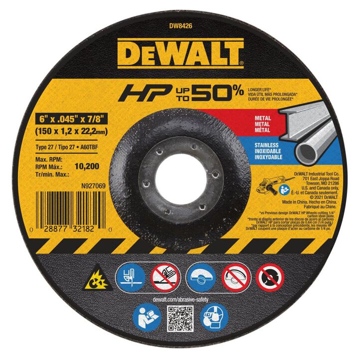 DEWALT Cutting Wheel 6in X .045in X 7/8in HP T27