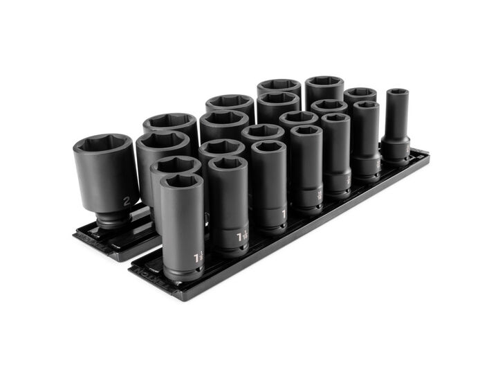 Tekton 3/4 Inch Deep 6 Point Socket Set, 21 Pieces, 3/4 - 2 Inch