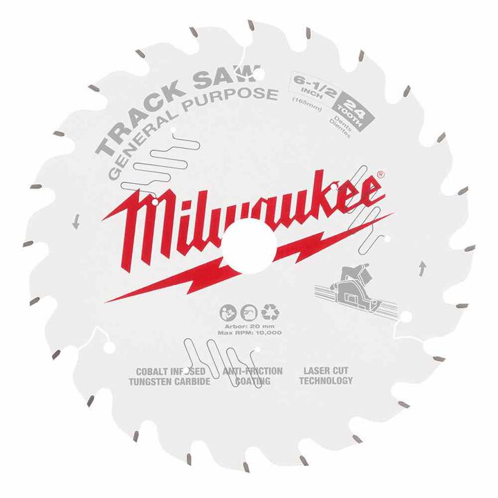 Milwaukee 6 1/2inch 24T General Purpose Track Saw Blade, large image number 0