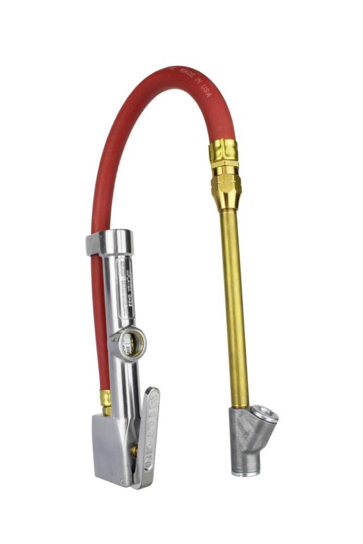 Milton (S-516) Straight Foot Chuck Tire Inflator Gauge - 15in Hose Lock-On Threads
