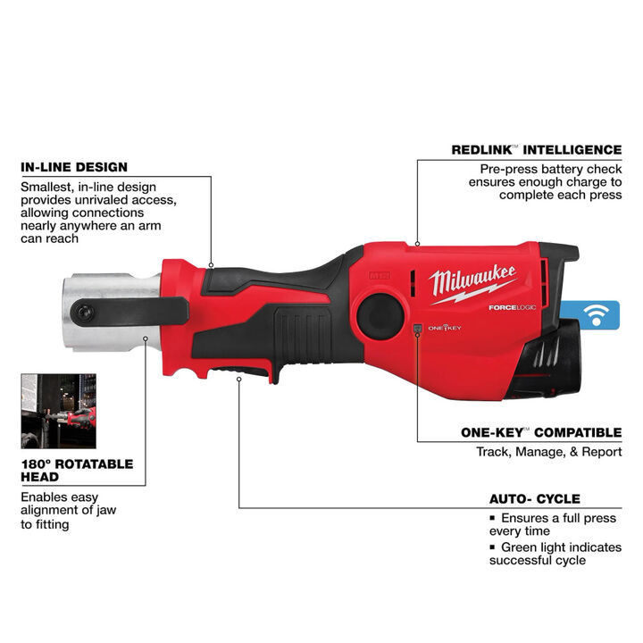 Milwaukee M12 Press Tool Kit and M12 Brushless Copper Tubing Cutter (Bare Tool) Bundle, large image number 4