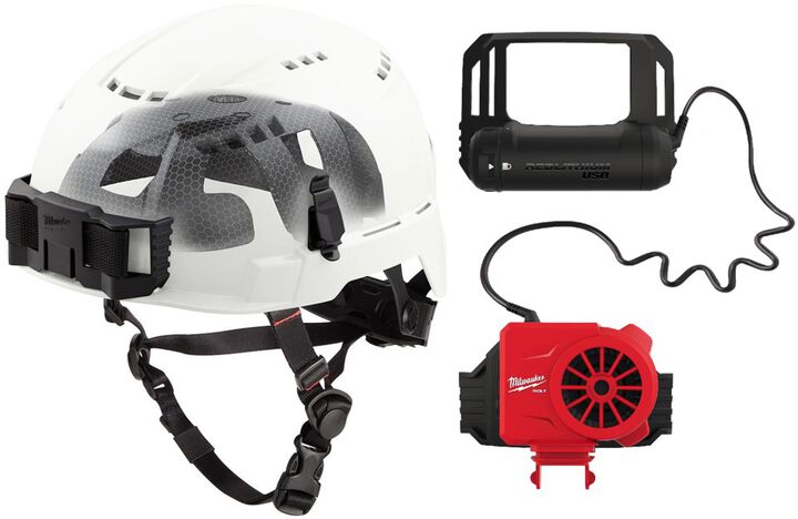 Milwaukee BOLT  Vented Safety Helmet with IMPACT ARMOR Liner Type 2 Class C & USB Cooling Fan, swatch