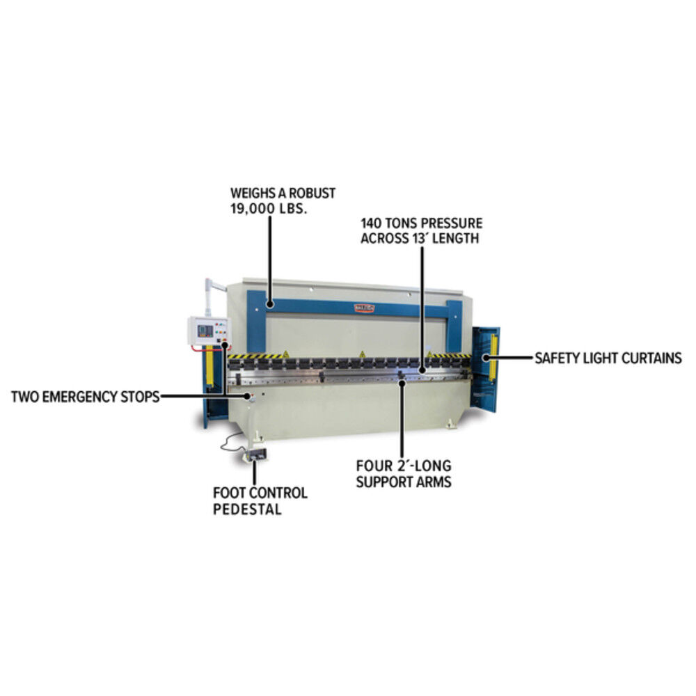 Baileigh BP-14013CNC 140-Ton Hydraulic Press Brake 13 Ft Bed Length, large image number 4