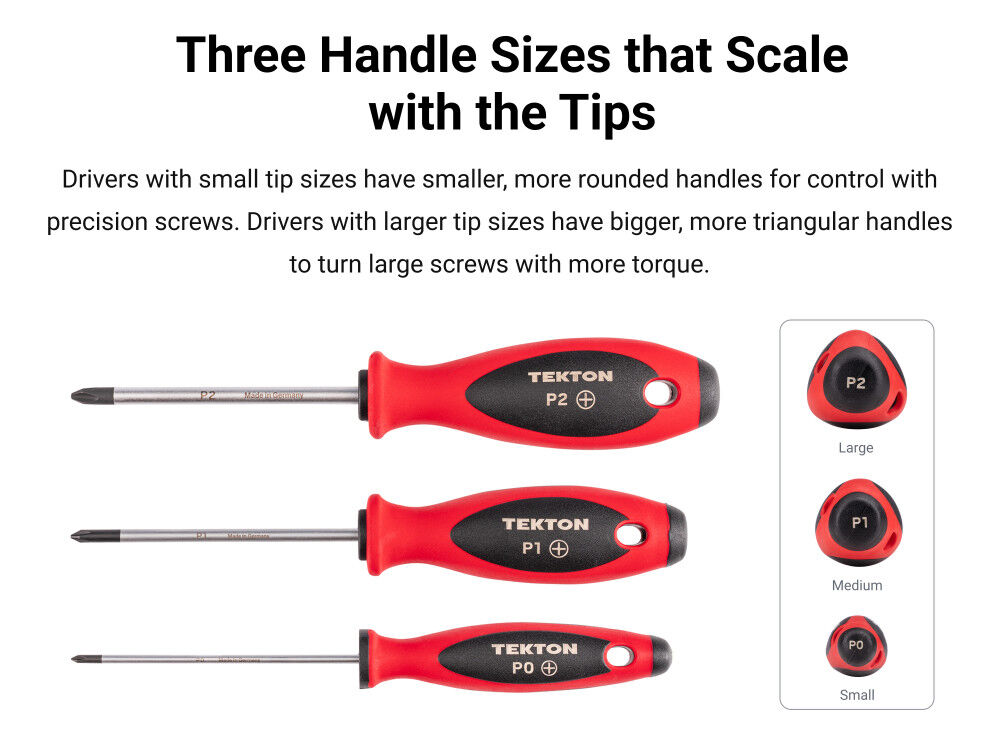 Tekton Phillips and Slotted Screwdriver Set #1 - #3, 4 - 14 mm 10 Pieces, large image number 5