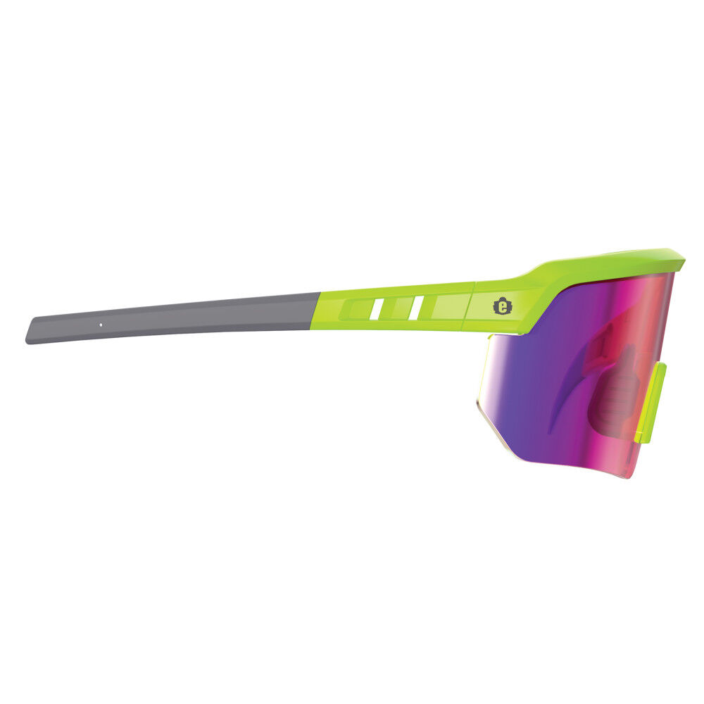 Ergodyne Skullerz AEGIR Polarized Mirrored Safety Glasses, Lime Frame, Purple Lens, large image number 13