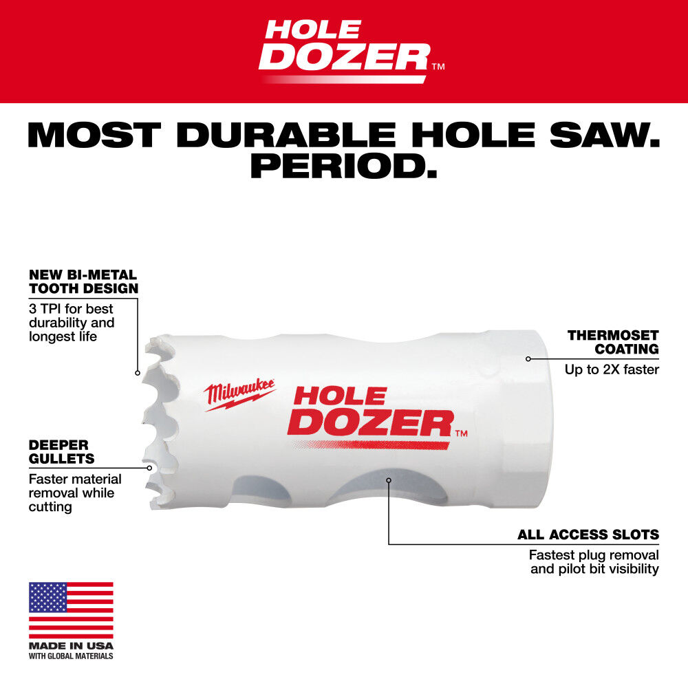 Milwaukee 3/4inch HOLE DOZER Bi-Metal Hole Saw, large image number 3
