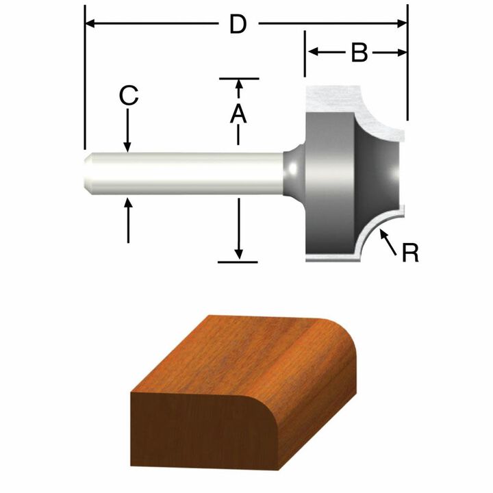 Bosch 1/4in x 9/16in Carbide Tipped Ovolo Bit
