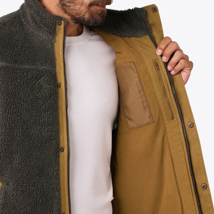Mobile Warming Mens Ranch Tan Sherpa Vest Kit Large, large image number 7