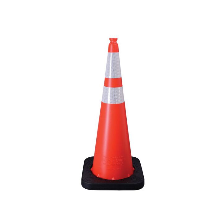 Vizcon Orange 36in Enviro-Cone with Collars & 10 Lbs Rubber Base, large image number 0