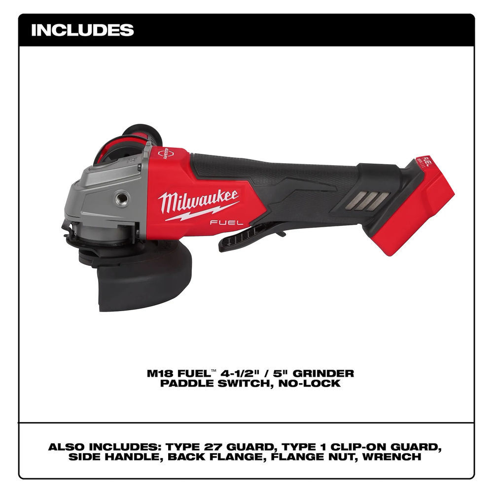 Milwaukee M18 Fuel 2 Tool Combo Kit with 4-1/2 inch Paddle Switch Grinder, large image number 16