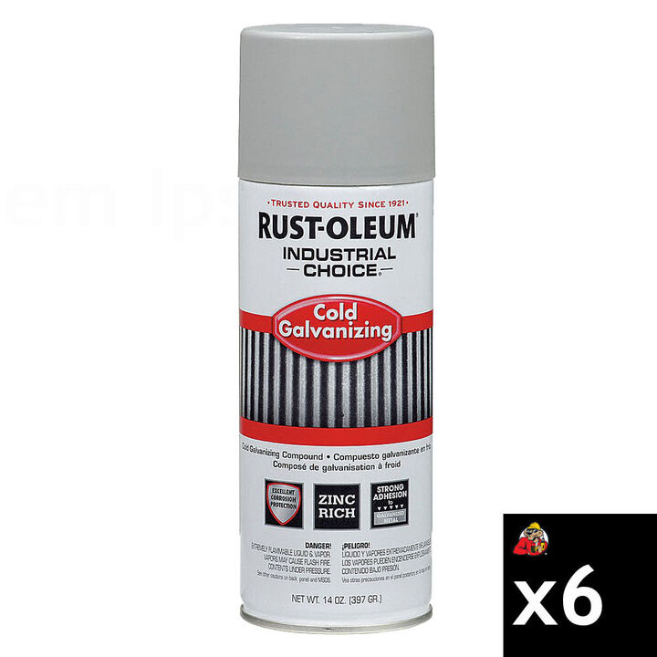 Rust-Oleum Industrial Choice 1600 System Cold Galvanizing 14 Oz Spray Paint, 6 Pieces, Case