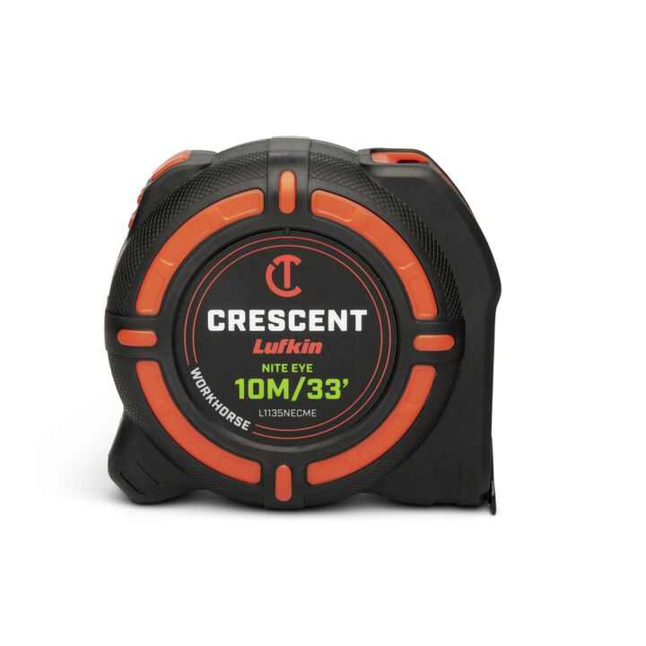 Crescent Lufkin 1-1/4 Inch x 10 M/35 Ft. Ft. WORKHORSE NITE EYE Tape Measure