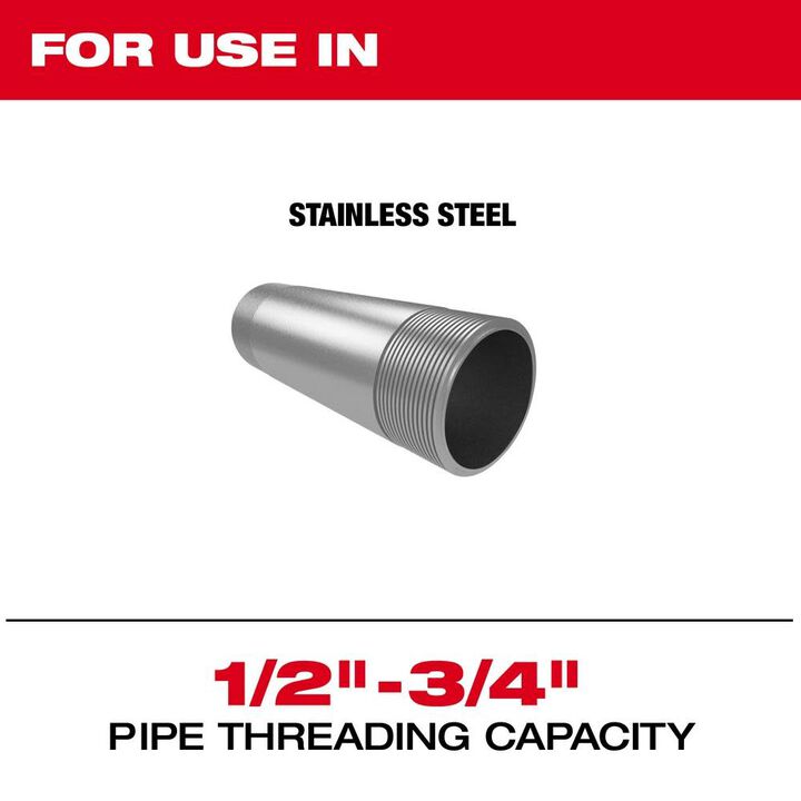 Milwaukee 1/2inch-3/4inch Universal Pipe Threading Dies HIGH SPEED FOR STAINLESS NPT, large image number 2