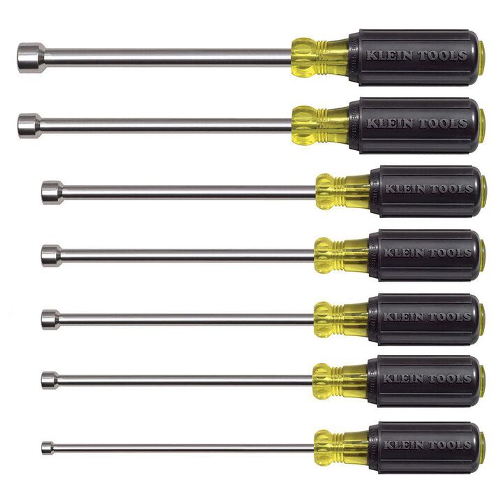 Klein Tools Magnetic Nut Driver 6in Shafts 7 Pc