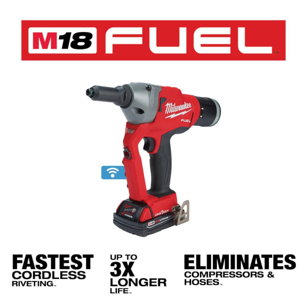 Milwaukee M18 FUEL 1/4inch Blind Rivet Tool with ONE-KEY Kit, large image number 3