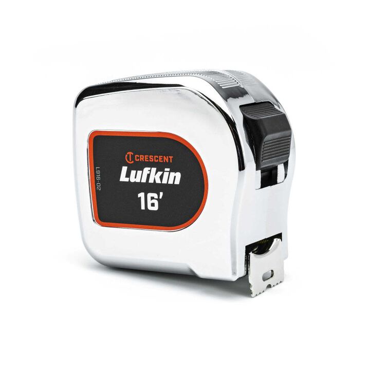 Crescent Lufkin Tape Measure Chrome Case Yellow Clad 1in x 16', large image number 5