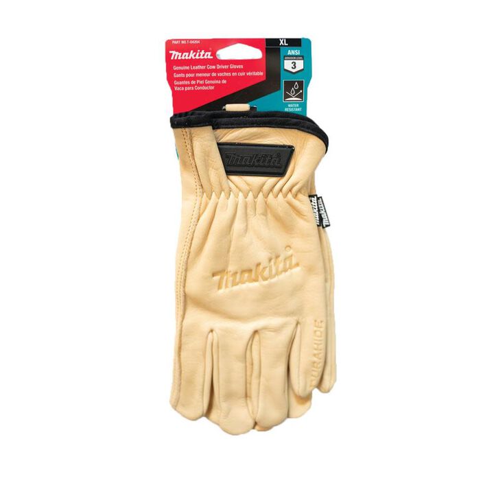 Makita Driver Gloves Genuine Leather Cow XL, large image number 1
