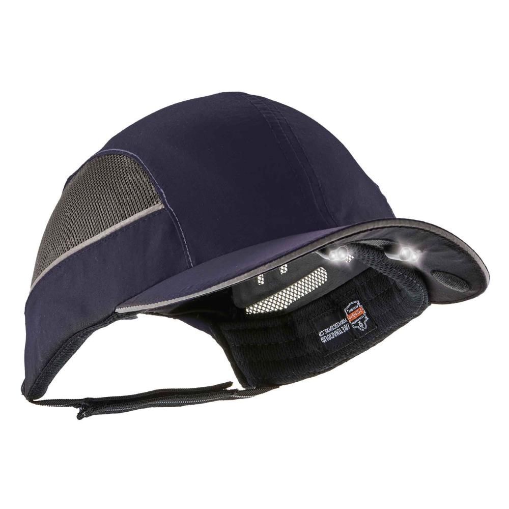 Ergodyne Skullerz 8960 Bump Cap Hat Short Brim Navy with LED Lighting Technology, large image number 1