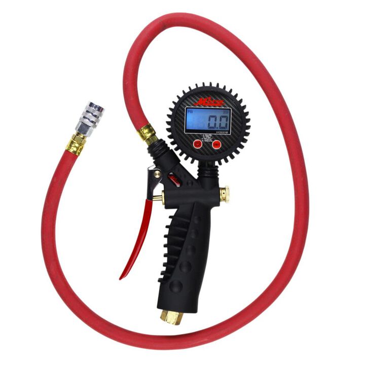 Milton 572D Pro Digital Pistol Grip Inflator Gauge - 36in Hose and Kwik Grip Safety Chuck - 255 PSI