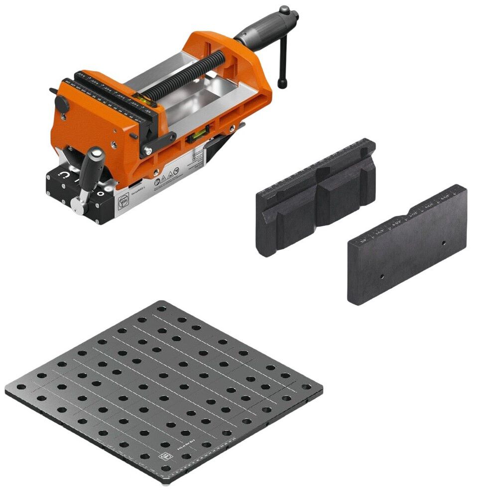 Fein VersaMAG VISE 160 L SET Magnetic Vise with Welding Plate and Riser Jaws Bundle, large image number 1