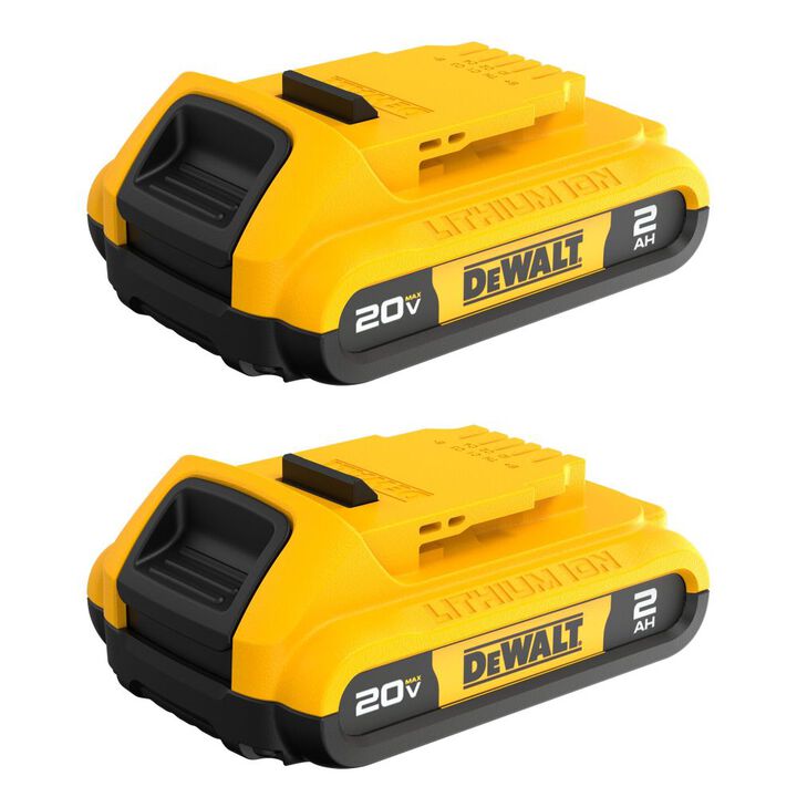 DEWALT 20V MAX 20V 2Ah Lithium Ion Power Tool Battery Pack with Fuel Indicator (2 Pack)