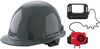 Milwaukee Gray Front Brim Hard Hat with 4pt Ratcheting Suspension Type 1 Class E & BOLT USB Cooling Fan Bundle, small image number 1
