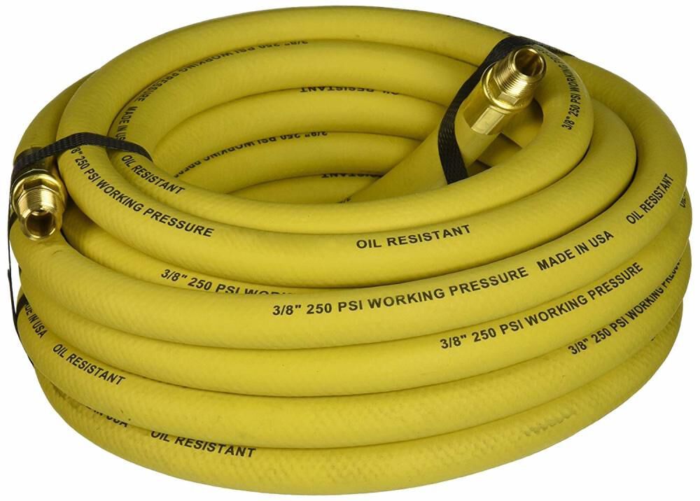 Goodyear 25 Ft. x 3/8 In. Rubber Compressed Air Hose in Yellow, large image number 1