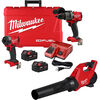 Milwaukee M18 FUEL 1/2 Inch Hammer Drill, 1/4 Inch Impact Driver & Blower Combo Kit Bundle, small image number 1