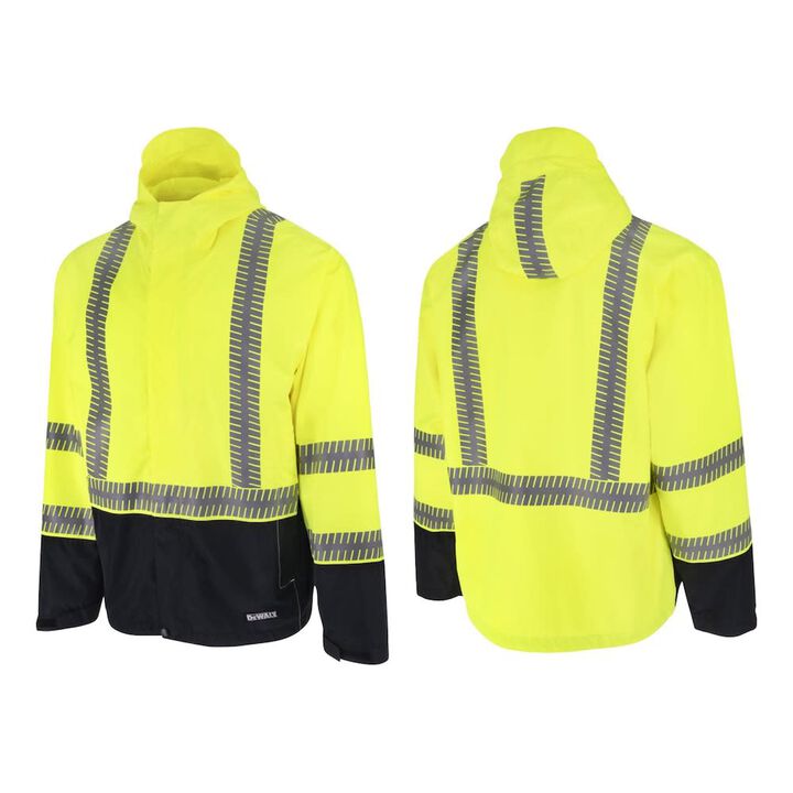 DEWALT Type R Class 3 Ripstop Wind and Rain Jacket, Hi-Vis Green, Medium, large image number 4