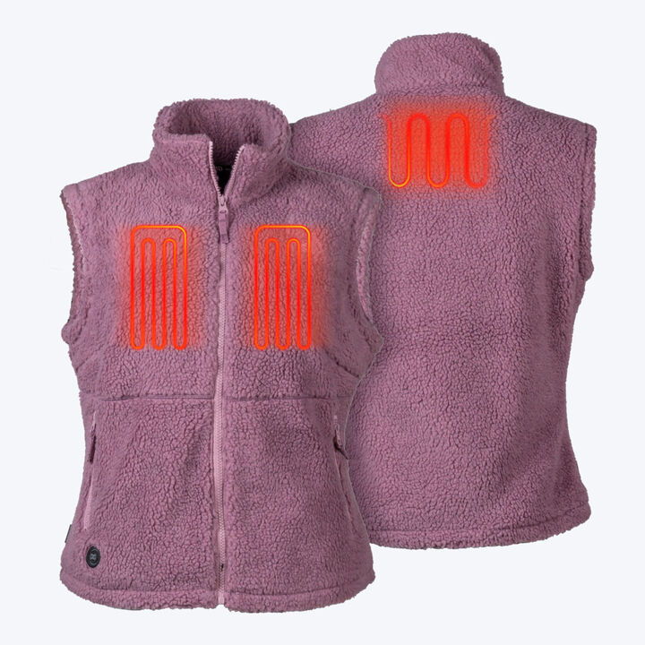 Mobile Warming Upland Sherpa Heated Vest Kit 7.4V Womens Purple Medium, large image number 1