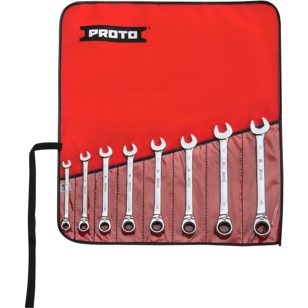 Proto Full Polish Metric Ratcheting Wrench Set 12 Point 8pc, large image number 1