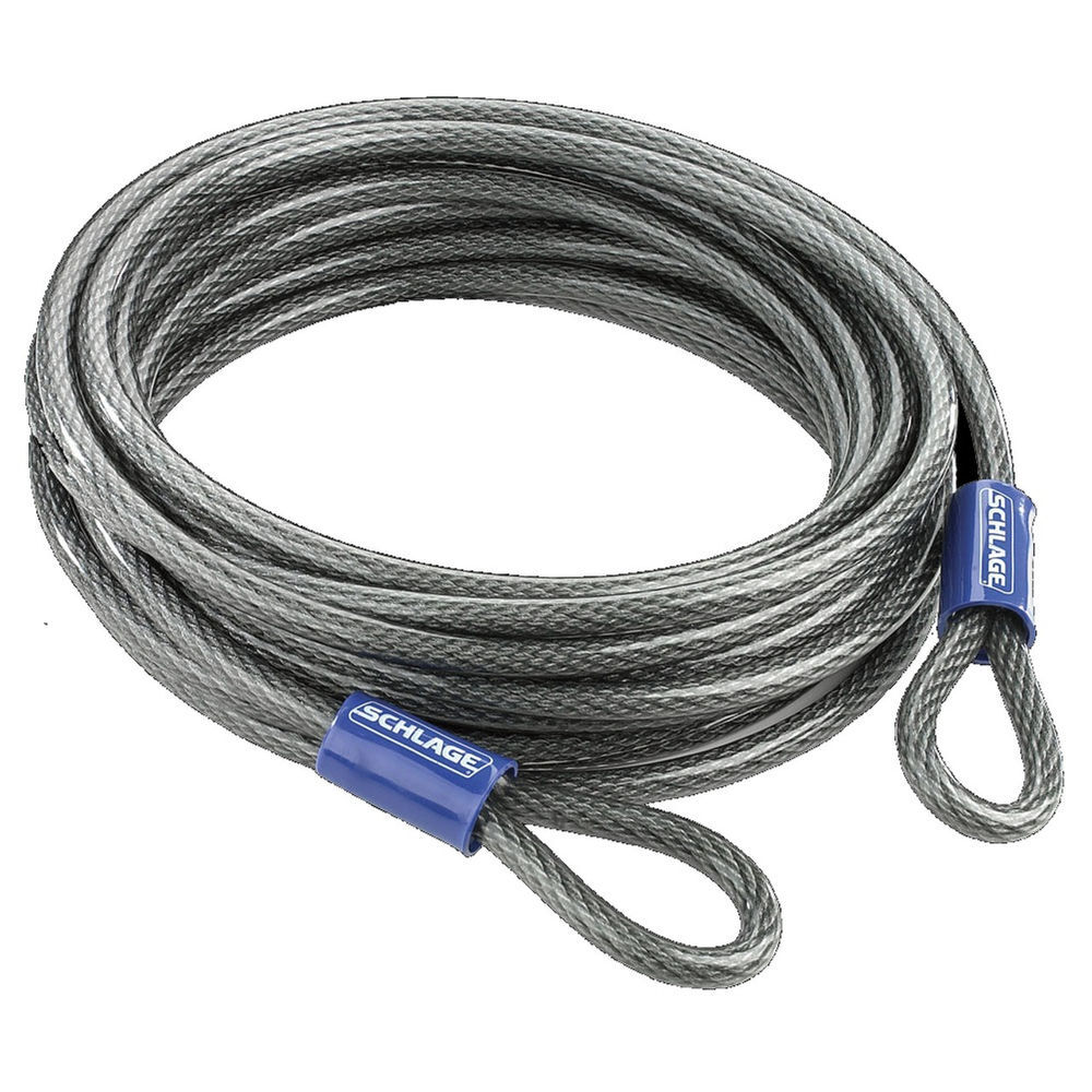 Schlage 30 Ft. x 3/8 Inch Shackle Steel Double Loop Flexible Cable Lock, large image number 1