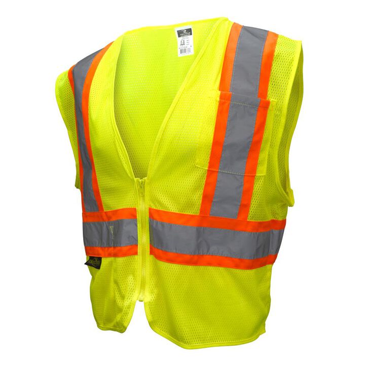 Radians Safety Vest SV22 2 Economy Class 2 with Two Tone Trim Hi Viz Green Medium
