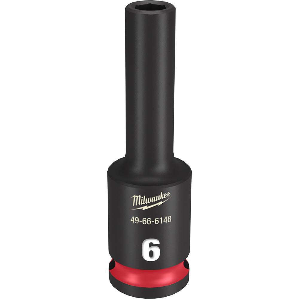 Milwaukee SHOCKWAVE Impact Duty Socket 3/8in Drive 6MM Deep 6 Point, large image number 1