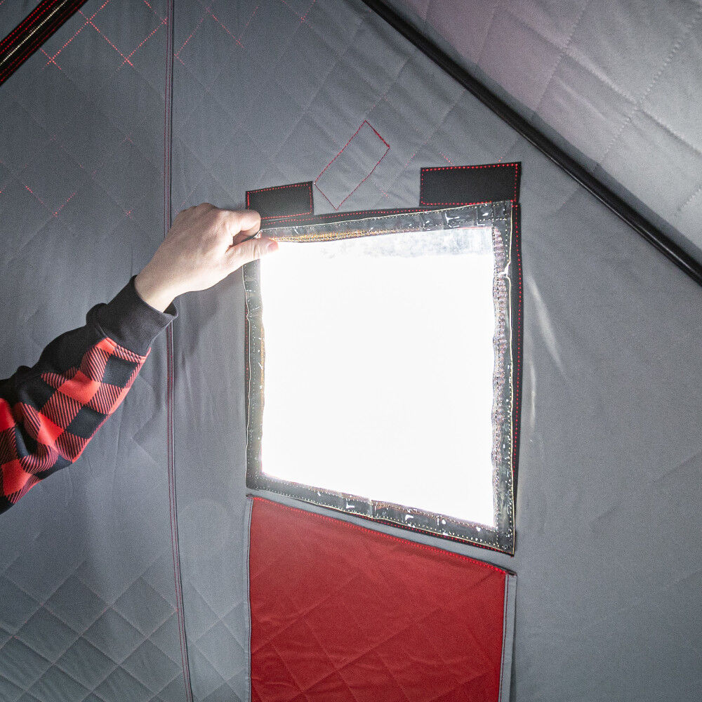 Eskimo QuickFish 3HD, Pop-Up Portable Shelter, No-Trip Door, Red/Black, Three Person, large image number 6