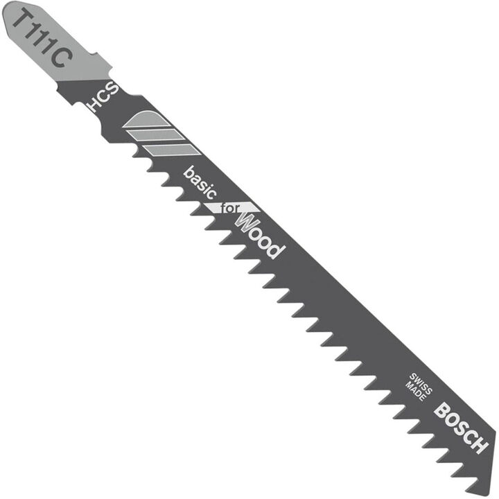 Bosch 4 Inch 8 TPI Basic for Wood T-Shank Jig Saw Blades 5 Piece