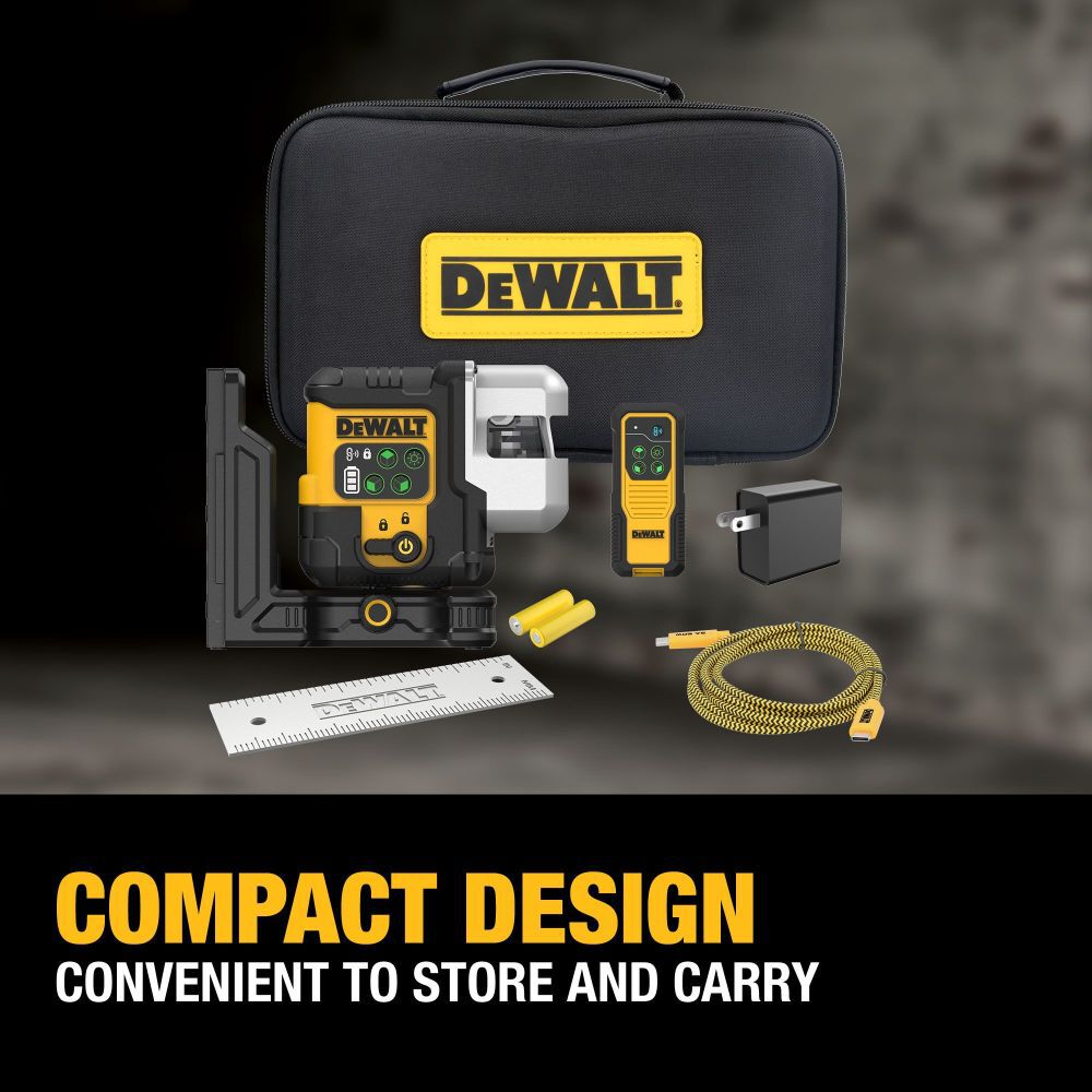 DEWALT USB Rechargeable Green 3 X 180 Degree Line Laser Kit, large image number 8