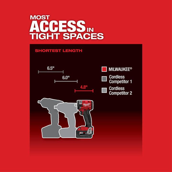 Milwaukee M18 FUEL 3/8 Impact Wrench with Friction Tool Reconditioned (Bare Tool), large image number 2