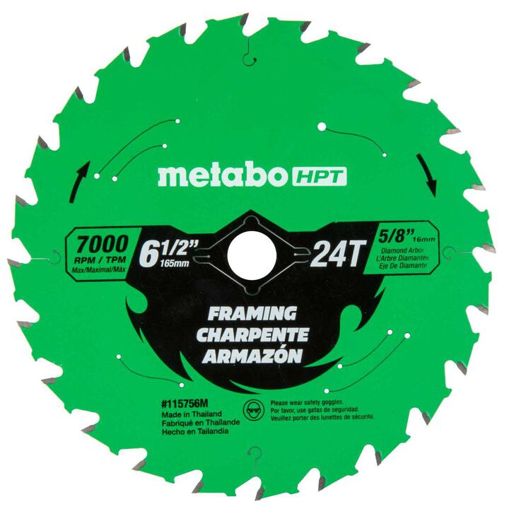 Metabo HPT Framing 6-1/2 Inch 24-Tooth Saw Blade, large image number 0