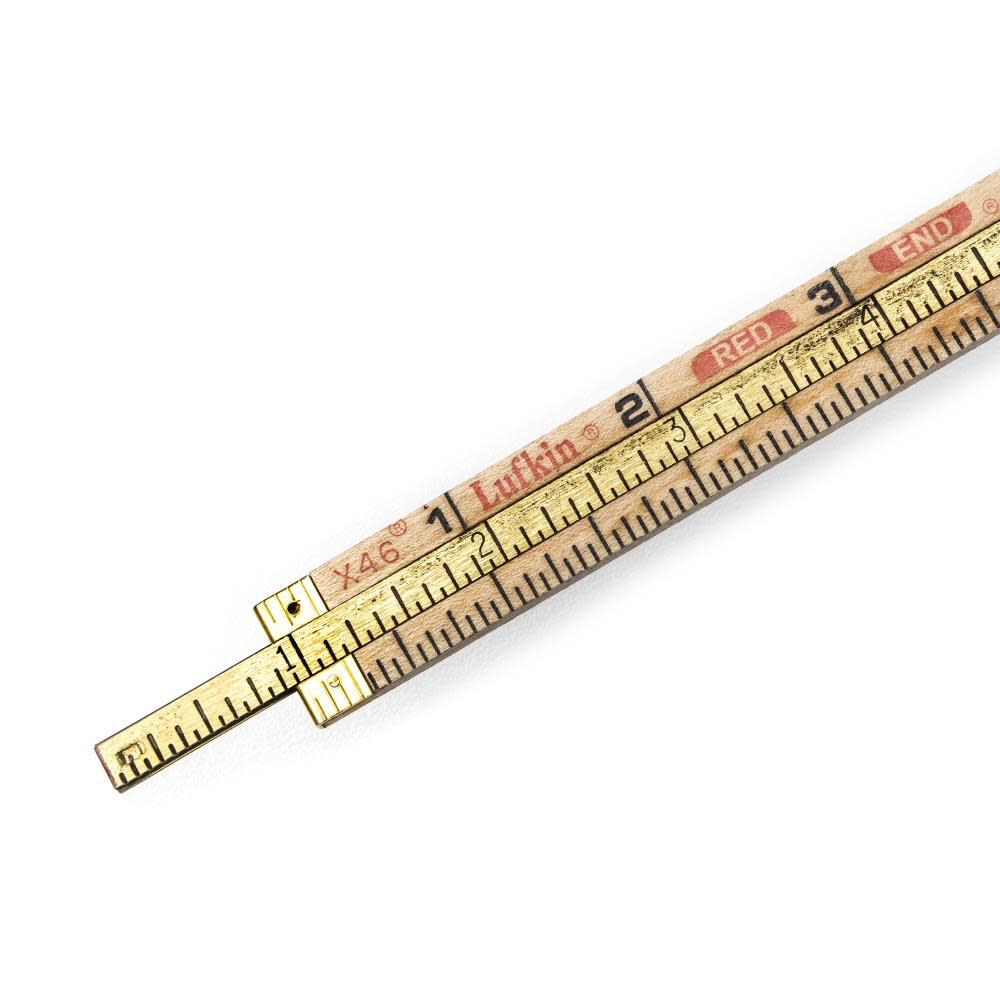 Crescent Lufkin 5/8in x 6' Red End Wood Rule with 6in Slide Rule Extension, large image number 4