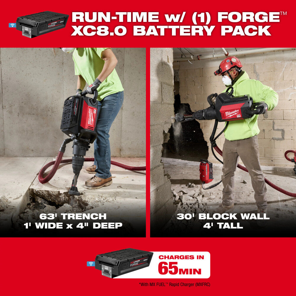 Milwaukee MX FUEL 27 lb SDS MAX Demolition Hammer Kit, large image number 7