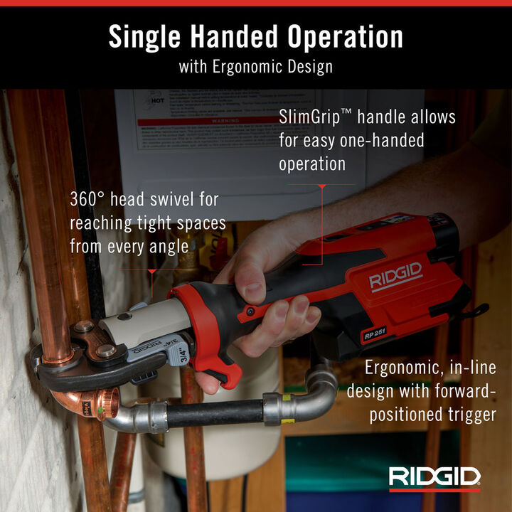 Ridgid RP 251 Press Tool Battery Kit with RLS Jaws ( 1/4 Inch - 7/8 Inch), large image number 2