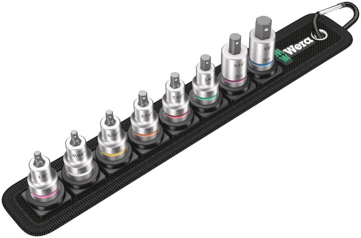 Wera Tools Belt B Imperial 1-3/8 in Drive Zyklop Bit Socket Set 8pc