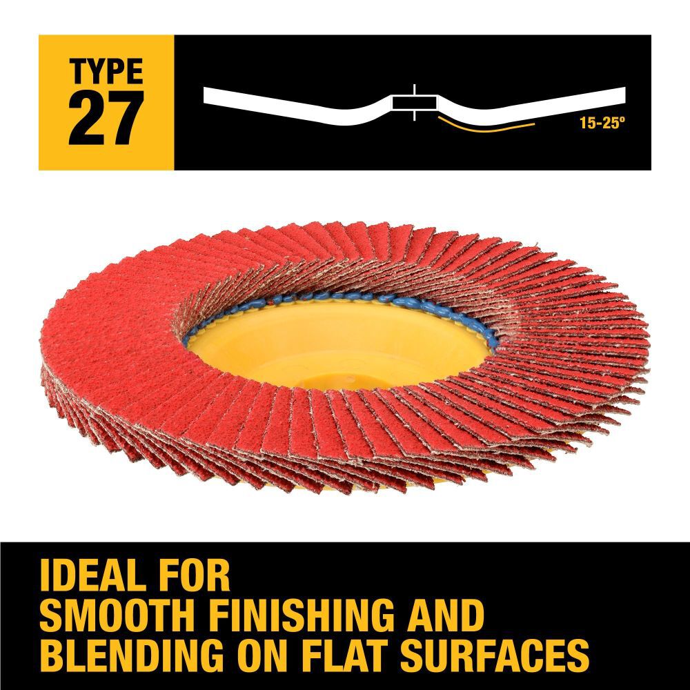 DEWALT 5in X 7/8in 60G T27 XP Ceramic Trim Flap Disc, large image number 3
